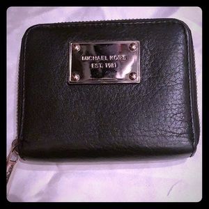 Black leather MK wallet